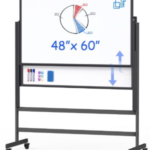 Double-Sided Rolling White Board on Wheels